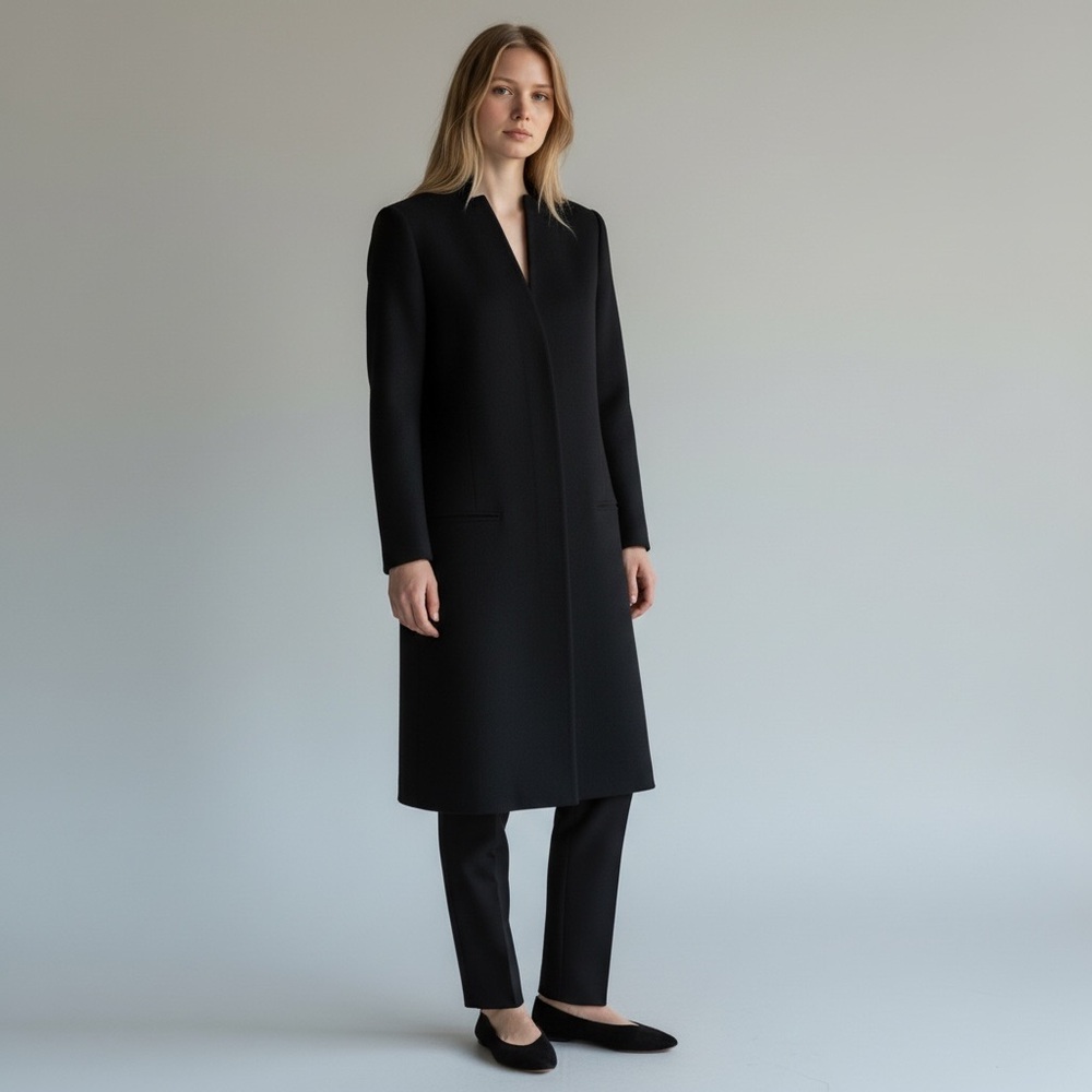 Max Studio Elegant Long Black Blazer Goth Office Jacket